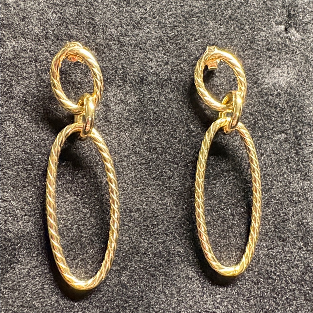 Bloomingdale's 14kt gold Twisted Oval Earrings from Italy
